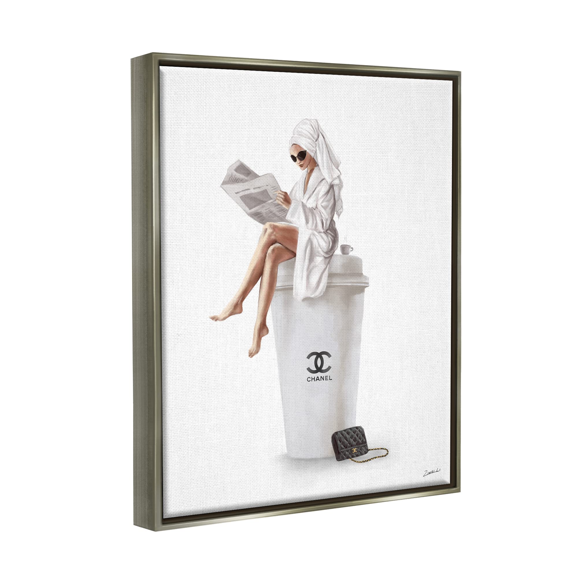 Stylish Women's Fashion Robe with Coffee & Purse Design by Ziwei Li - Perfect for Loungewear, Spa Days & Instagram Outfits