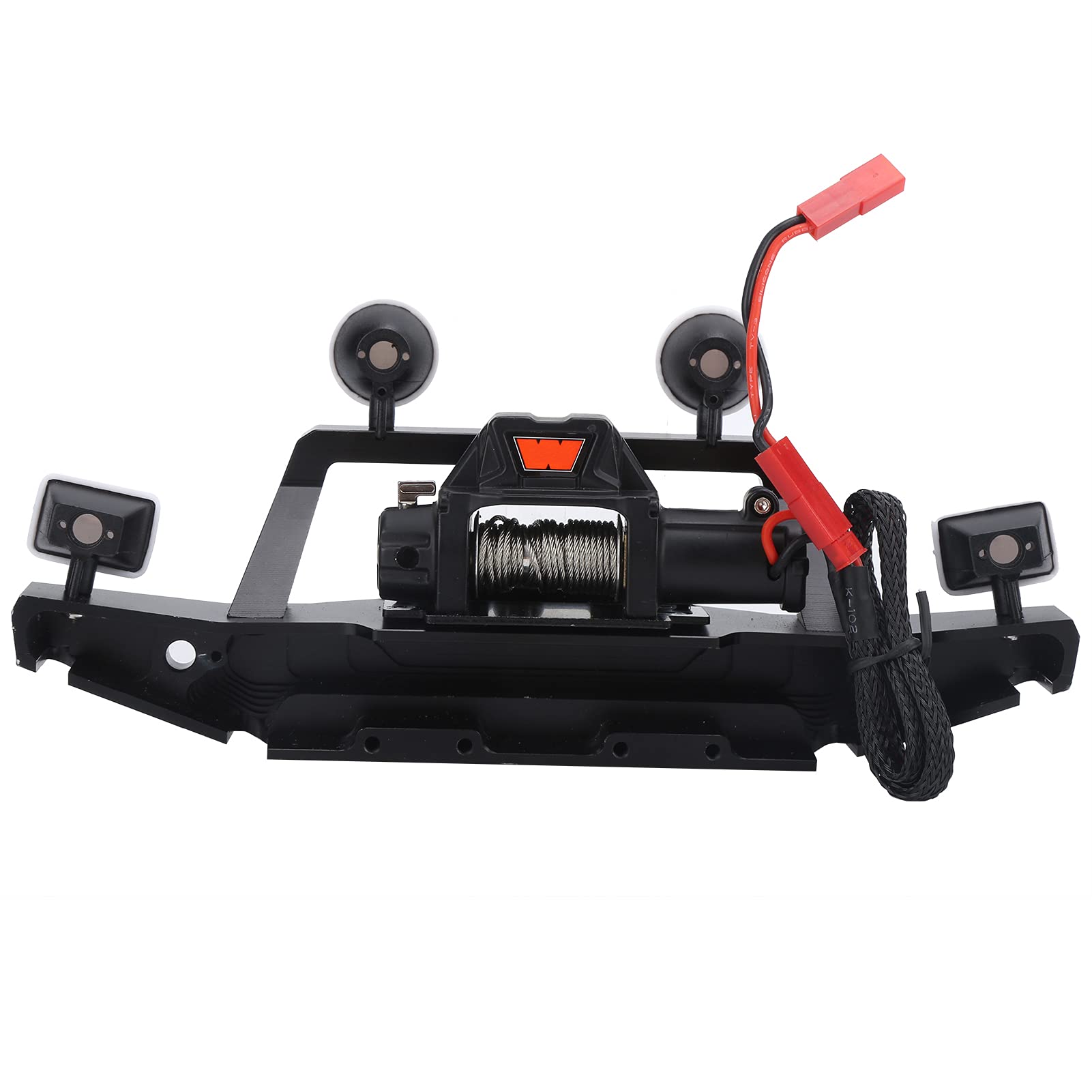Heavy Duty RC Front Bumper with Bright LED Lights - Compatible with TRX4 & Axial SCX10 II Crawler Trucks - Perfect for Off-Road Adventures, Night Crawling & Rock Climbing