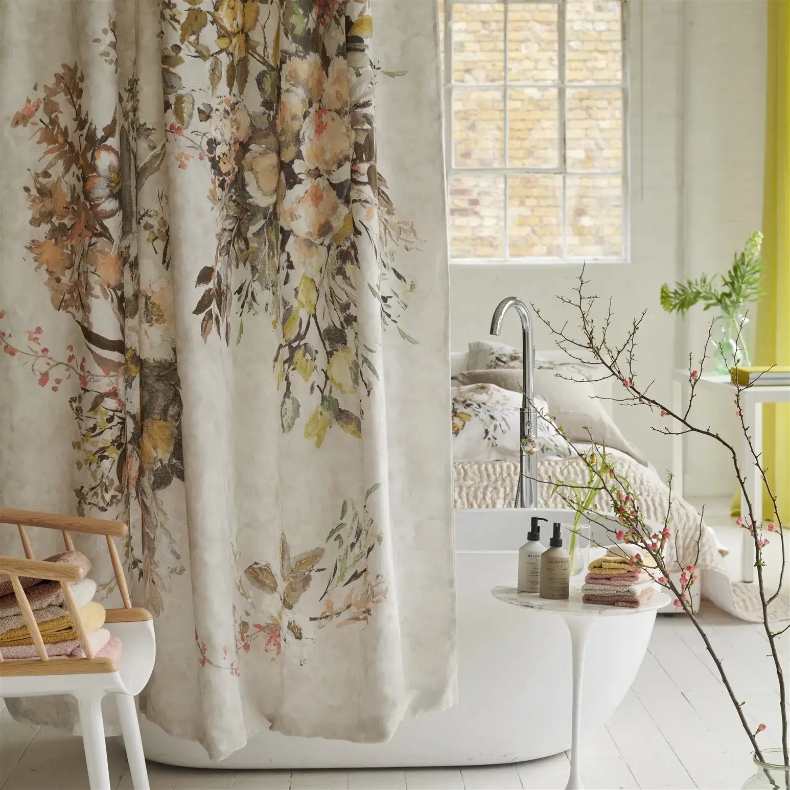 Margaretta Sepia Waterproof Shower Curtain - Vintage Bathroom Decor for Modern Homes, Perfect for Bathrooms & Spa Retreats