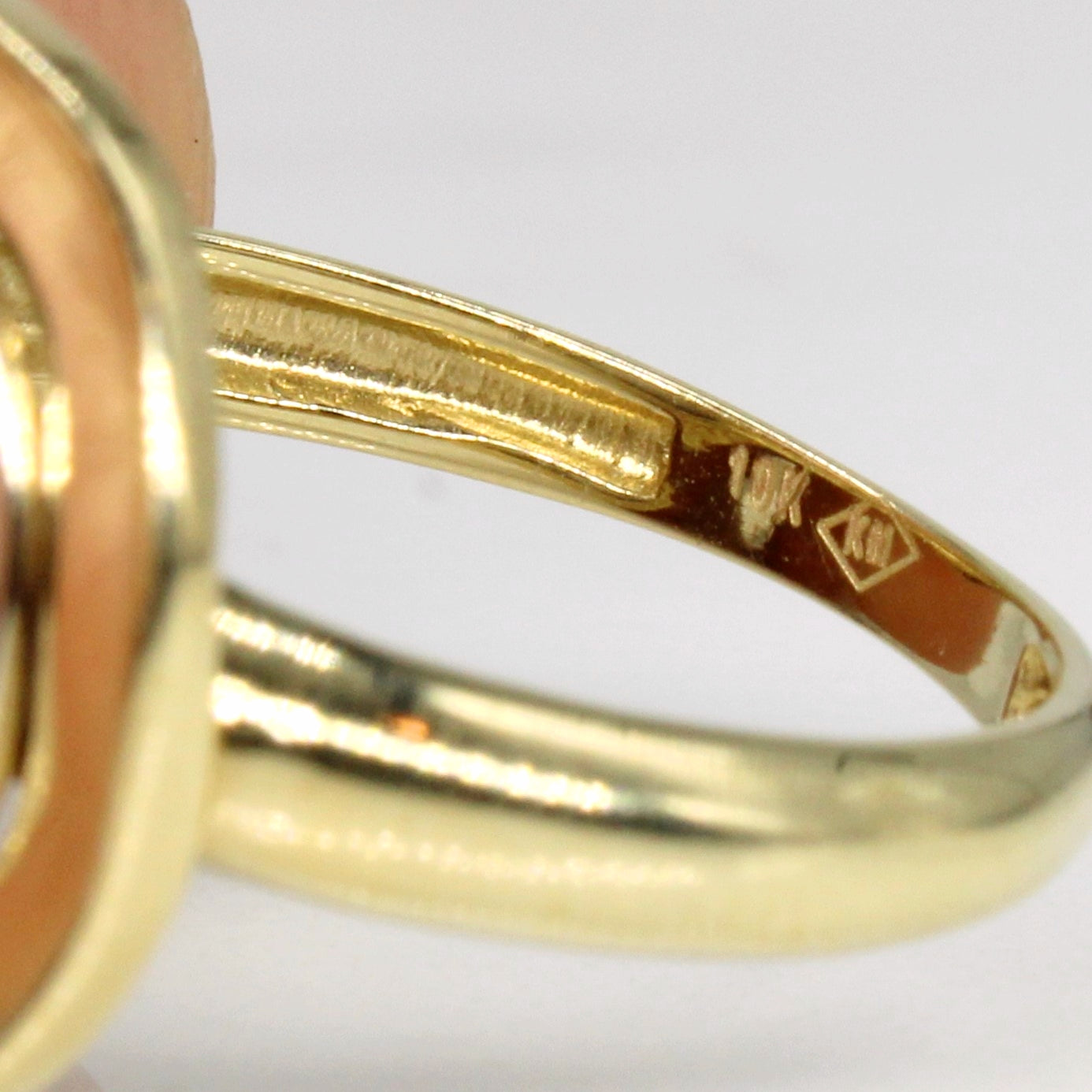 10K Two Tone Gold Concave Ring for Women - Size 6.75 - Elegant Stackable Band for Everyday Wear & Special Occasions