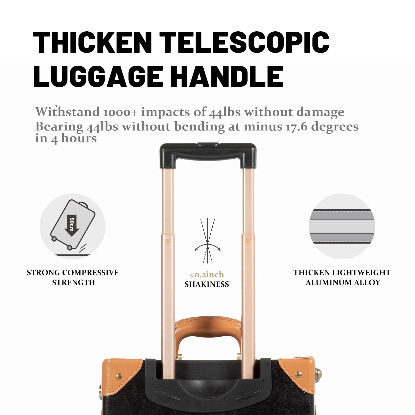 Vintage 2-Piece Carry-On Luggage Set with TSA Lock & Spinner Wheels - Black Travel Suitcases for Business Trips & Weekend Getaways