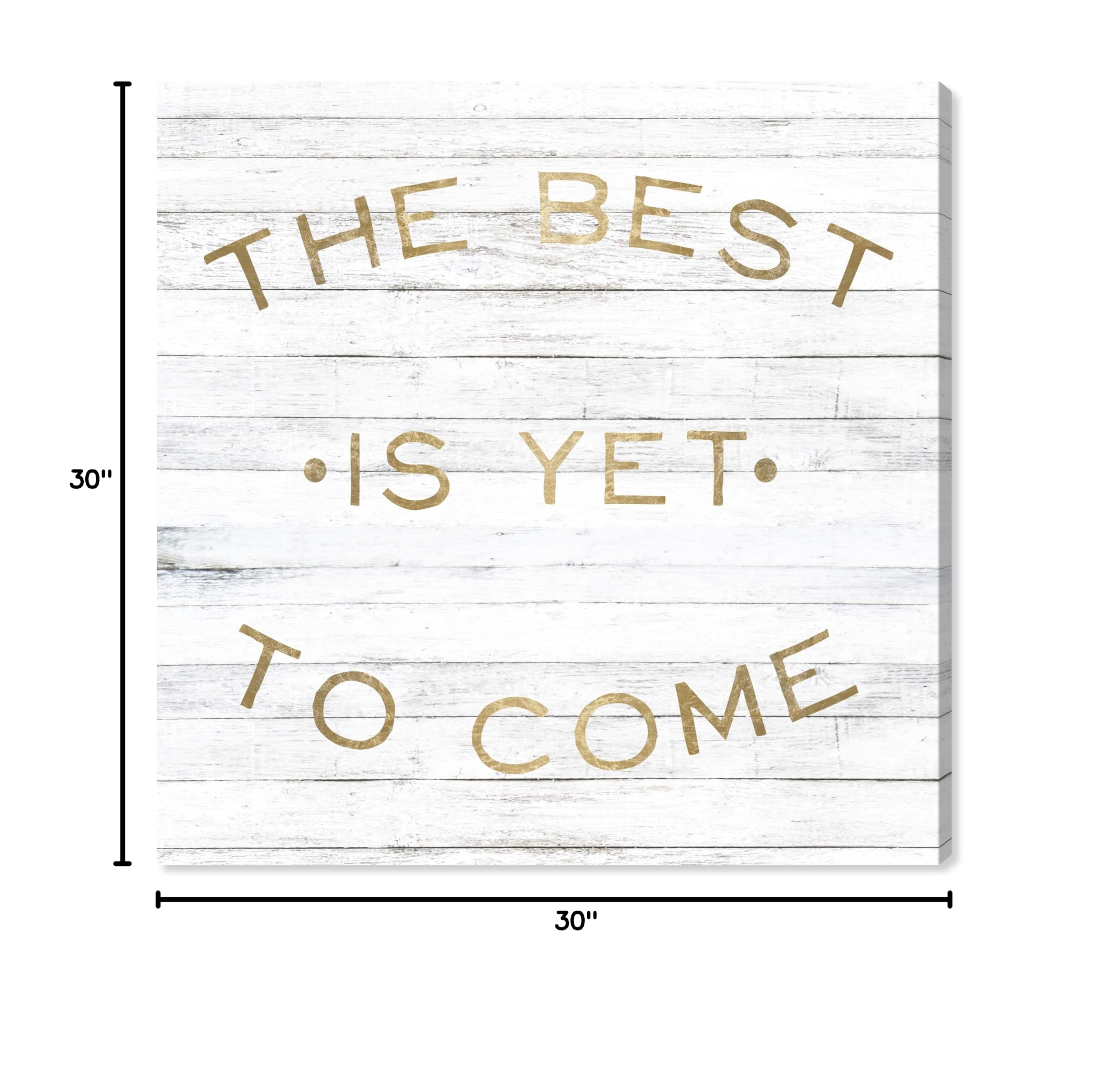 Oliver Gal Artist Co. 'The Best Whitewash' Typography Wall Art Canvas Print - 30x30 Inches, Gold & Gray - Modern Home Decor for Living Room, Bedroom & Office