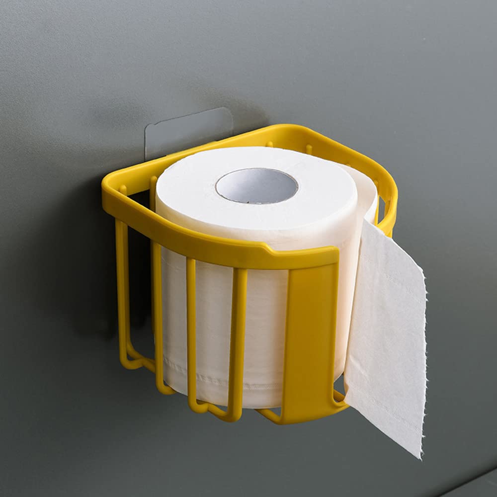 Punch-Free Wall Mounted Tissue Holder - Self-Adhesive Bathroom Toilet Paper Organizer with Open Storage Design | Perfect for Small Bathrooms, RVs & Apartments