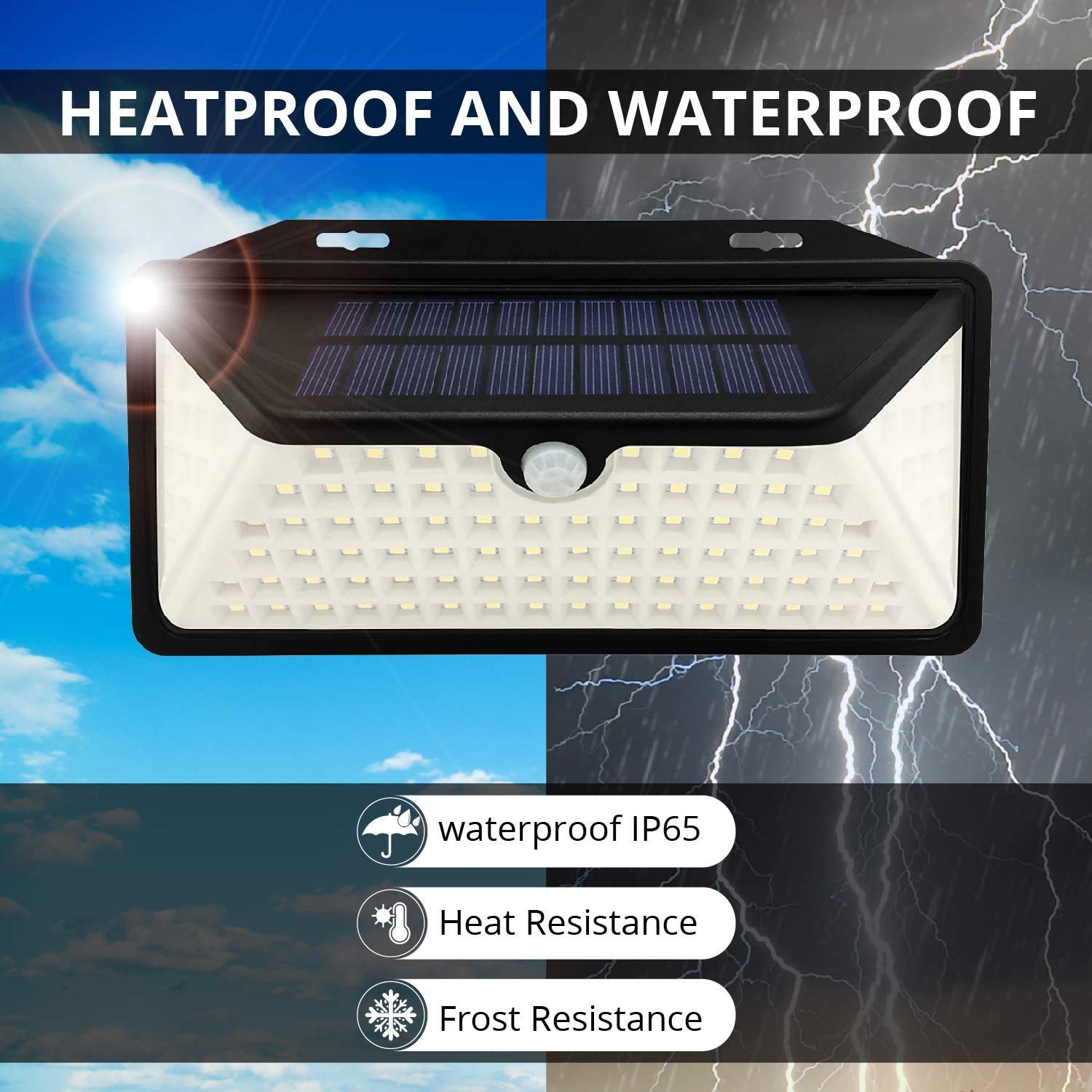 WBM Smart 100 LED Solar Wall Lights Outdoor - Wireless, IP65 Waterproof, 3 Lighting Modes - Easy Install Security Lights for Front Door, Yard, Garage, Deck (12 Pack) - Perfect for Home, Garden & Pathway Illumination