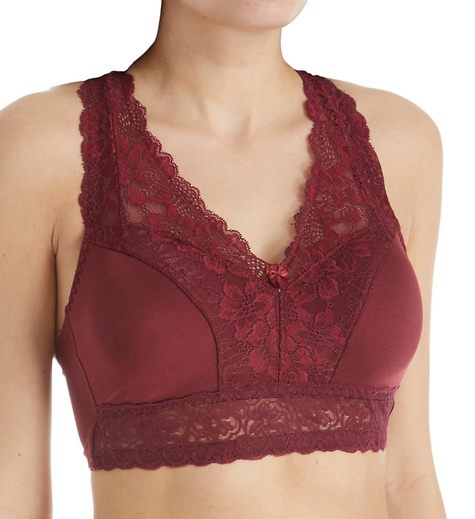 Ahh By Rhonda Shear Women's Comfortable Lace Back Bra - Seamless Underwire Support for Everyday Wear & Special Occasions