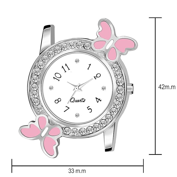 KE GALLERY Butterfly Analog & Digital LED Watch for Girls & Women - 2-Piece Combo Set with Day/Date Display | Perfect for School, Sports & Everyday Wear