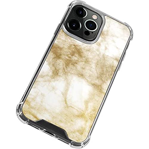 Skinit Clear Protective Phone Case for iPhone 13 Pro Max - Gold & White Marble Design | Slim Fit, Scratch Resistant Cover | Perfect for Everyday Use, Office & Travel