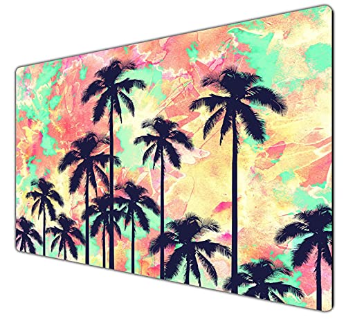 Colorful Neon Black Watercolor Palm Trees