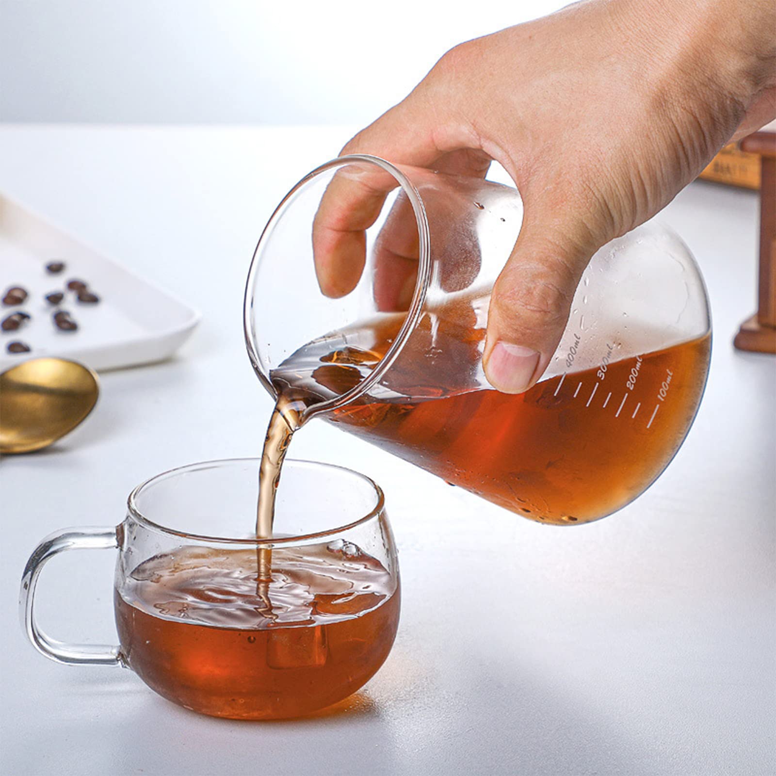 Portable Cold Brew Coffee Maker - 400ml Reusable Glass Filter for Home & Office