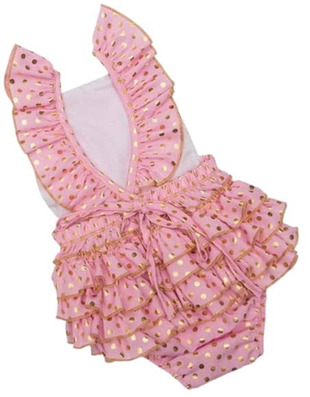 Personalized Easter Bunny Romper Outfit - Pink & Gold Baby Jumpsuit for Easter, Cake Smash, Photo Shoots & Spring Celebrations