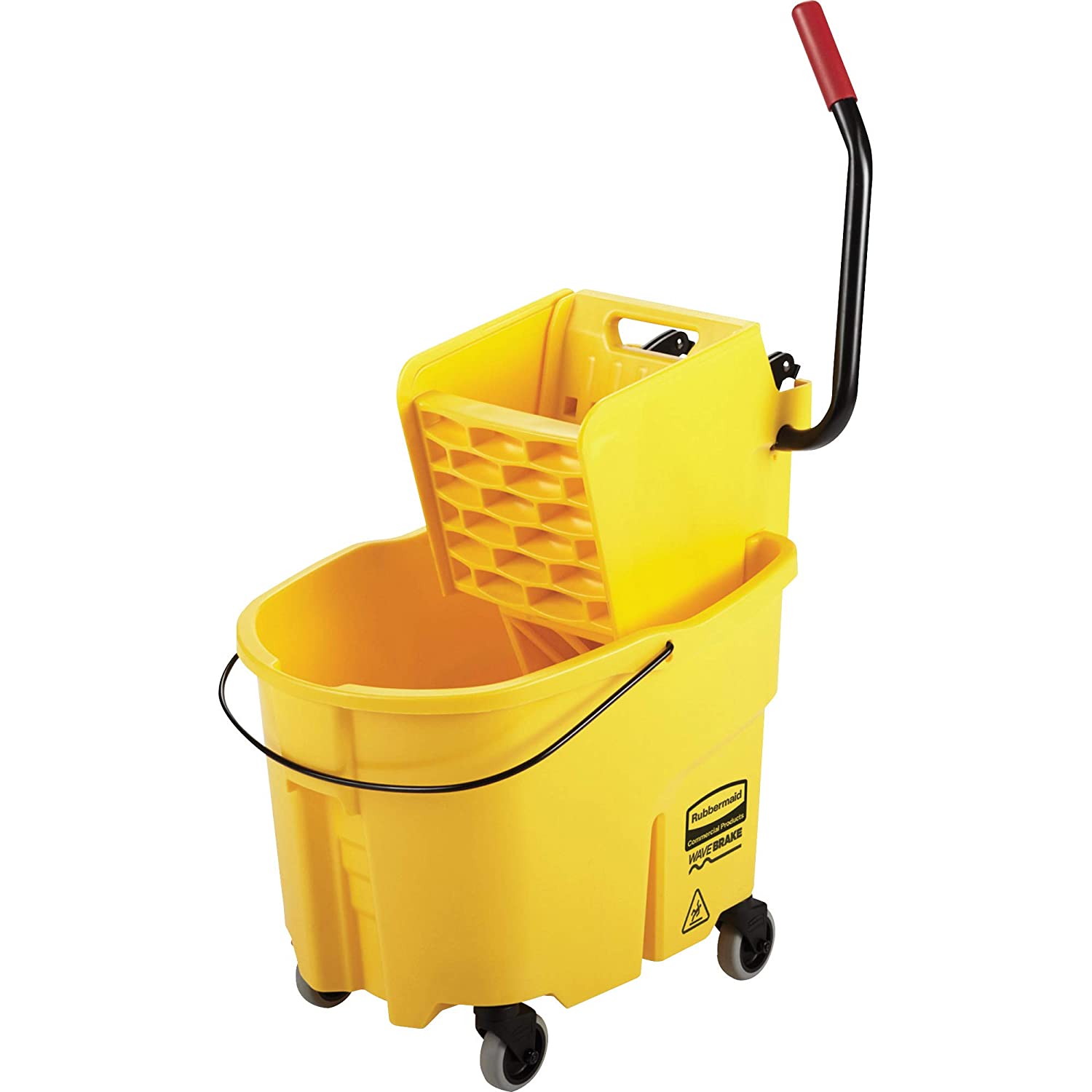 COMBO WaveBrake Mop Bucket with Wringer - 35 Qt Yellow Color-Coded Cleaning System | Ideal for Home, Office & Commercial Floor Cleaning