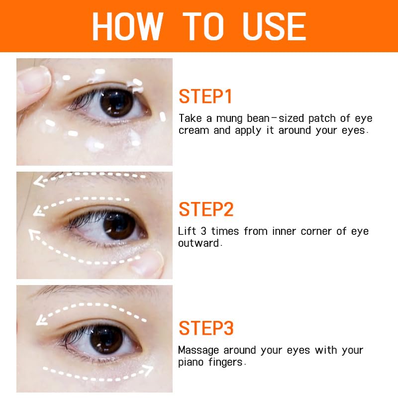 Vitamin C Eye Cream for Dark Circles & Collagen Boost - Moisturizing Care for Oily Skin | Day & Night Use