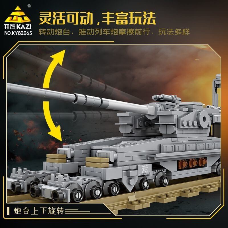 KAZI KY82065 Dora Railway Gun - WWII German 80cm Railway Cannon Model Kit for Military Collectors & History Enthusiasts - Perfect for Display, Gifts & Historical Dioramas