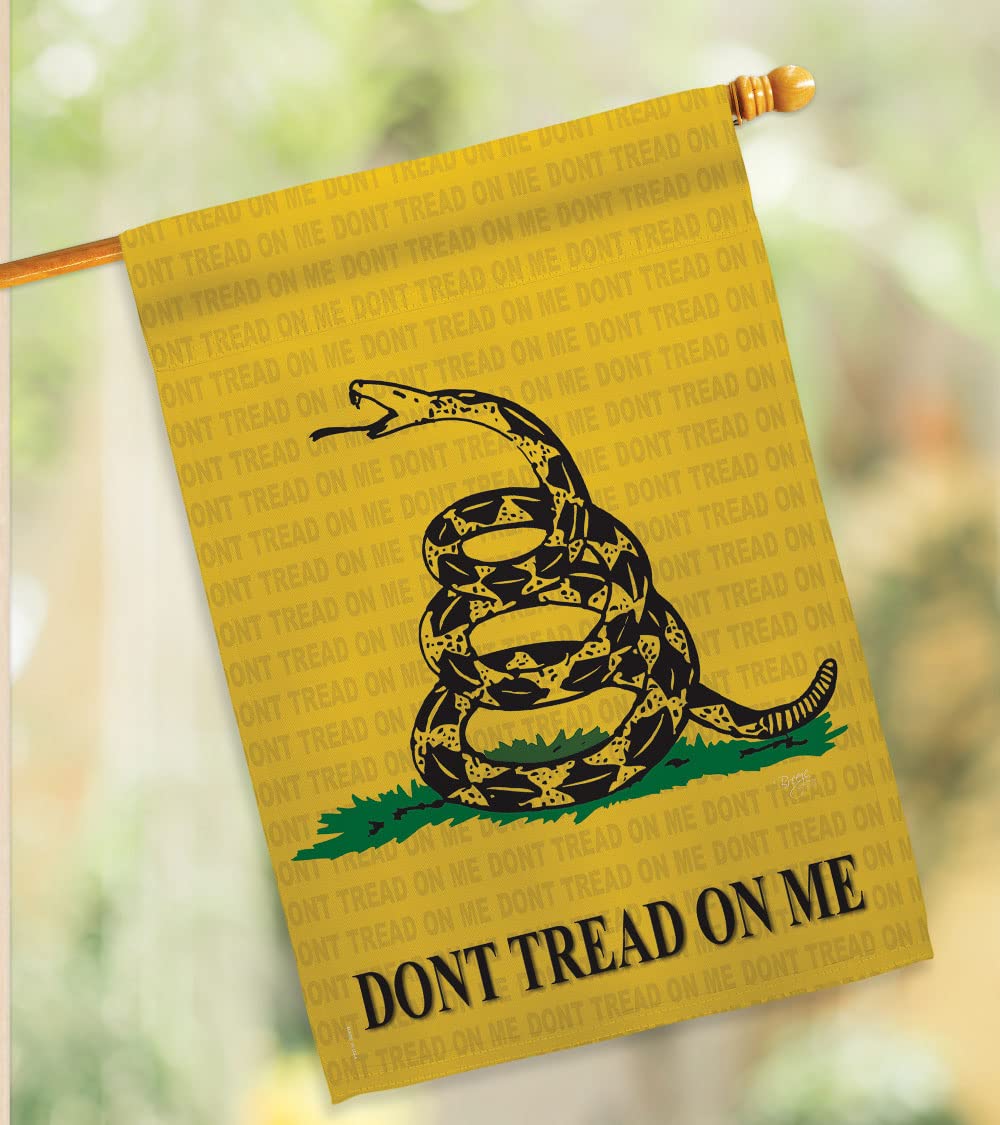 Breeze Decor Gadsden Americana Historic Vertical House Flag 28x40 Inches - Patriotic Outdoor Decoration for Porch, Garden & Yard - Made in USA