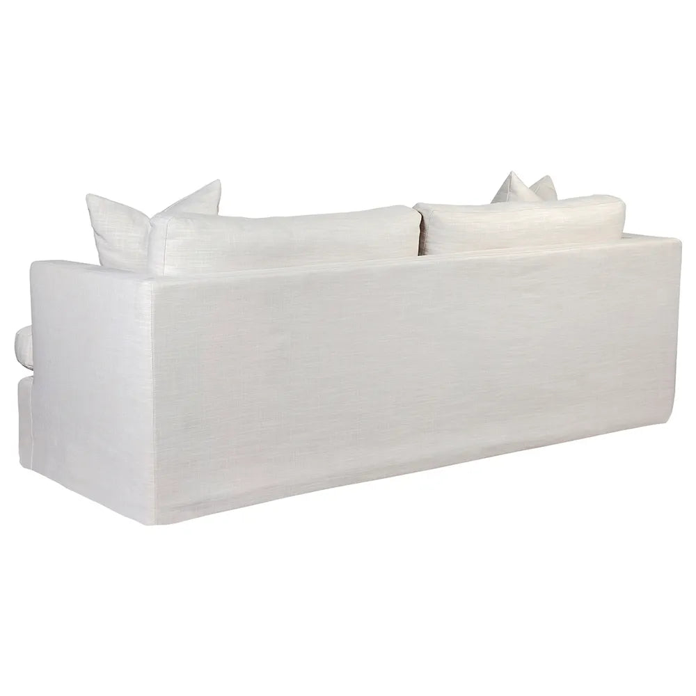 Birkshire Loose Cover 3-Seater Sofa in Off-White Linen Fabric | Removable Washable Slipcover | Perfect for Living Room, Lounge & Family Room Decor