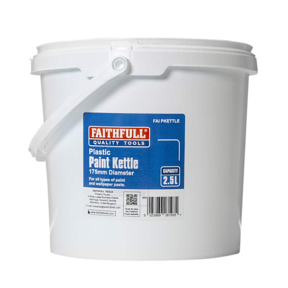 PKETTLE 2.5L Plastic Paint Bucket with Handle - Durable Mixing Container for Artists, DIY Home Painting Projects & Wall Decorations