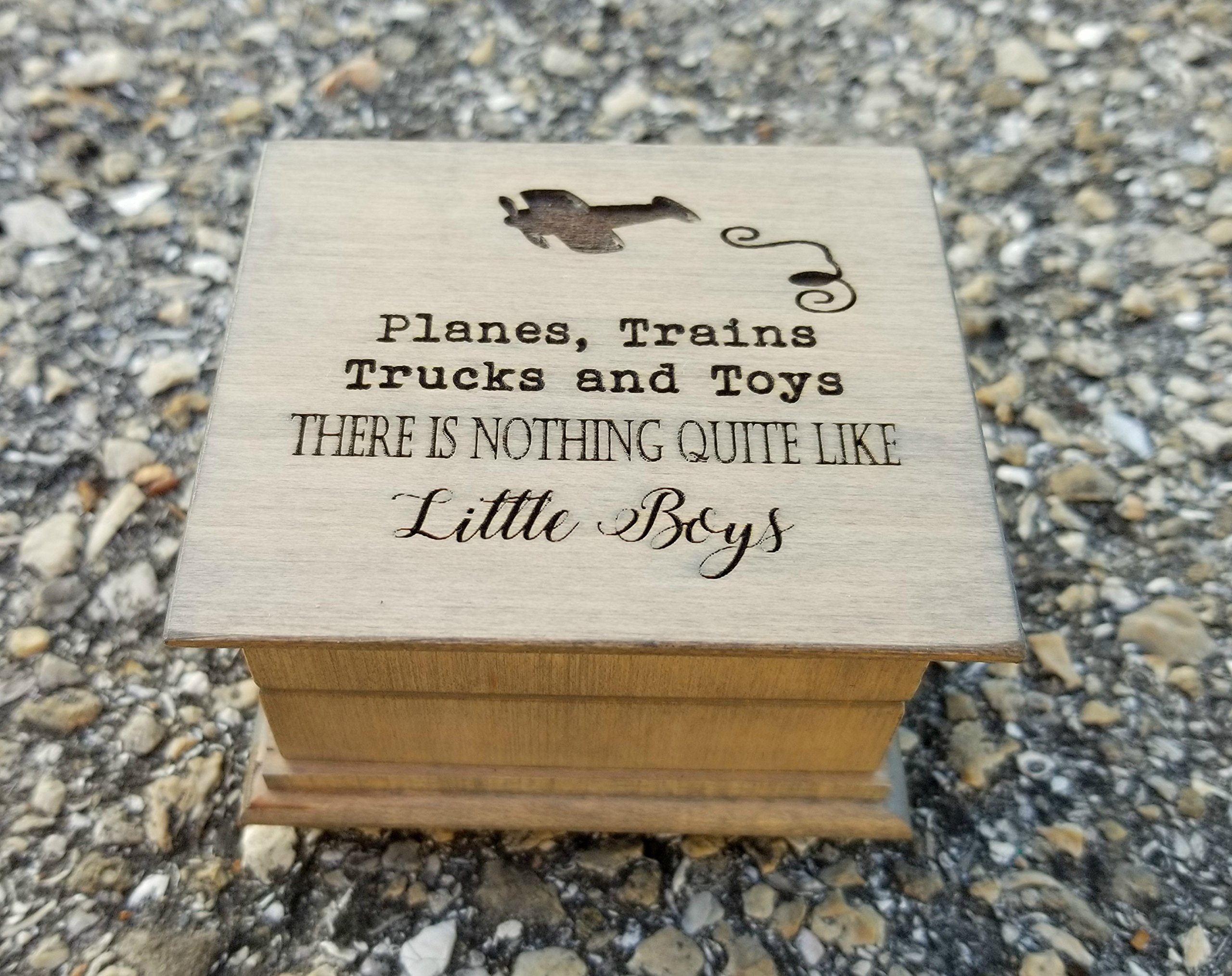 Handmade Personalized Music Box with Airplane Design - Unique Gift for Little Boys | Birthday, Christmas, Nursery Decor