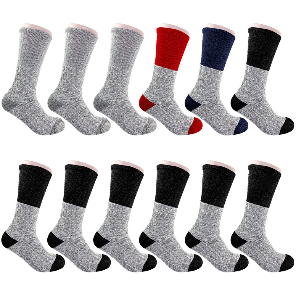 Premium Diamond Star Thermal Winter Socks for Men & Women - Ultra Warm Insulated Boot Socks for Extreme Cold Weather - 6 or 12 Pairs Pack - Ideal for Skiing, Hiking & Outdoor Winter Activities