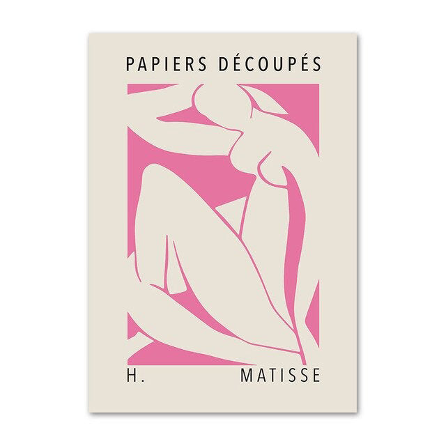 Matisse Purple Cut Outs Canvas Posters - Modern Art Wall Decor for Living Room, Bedroom & Office | Perfect Gift for Art Lovers