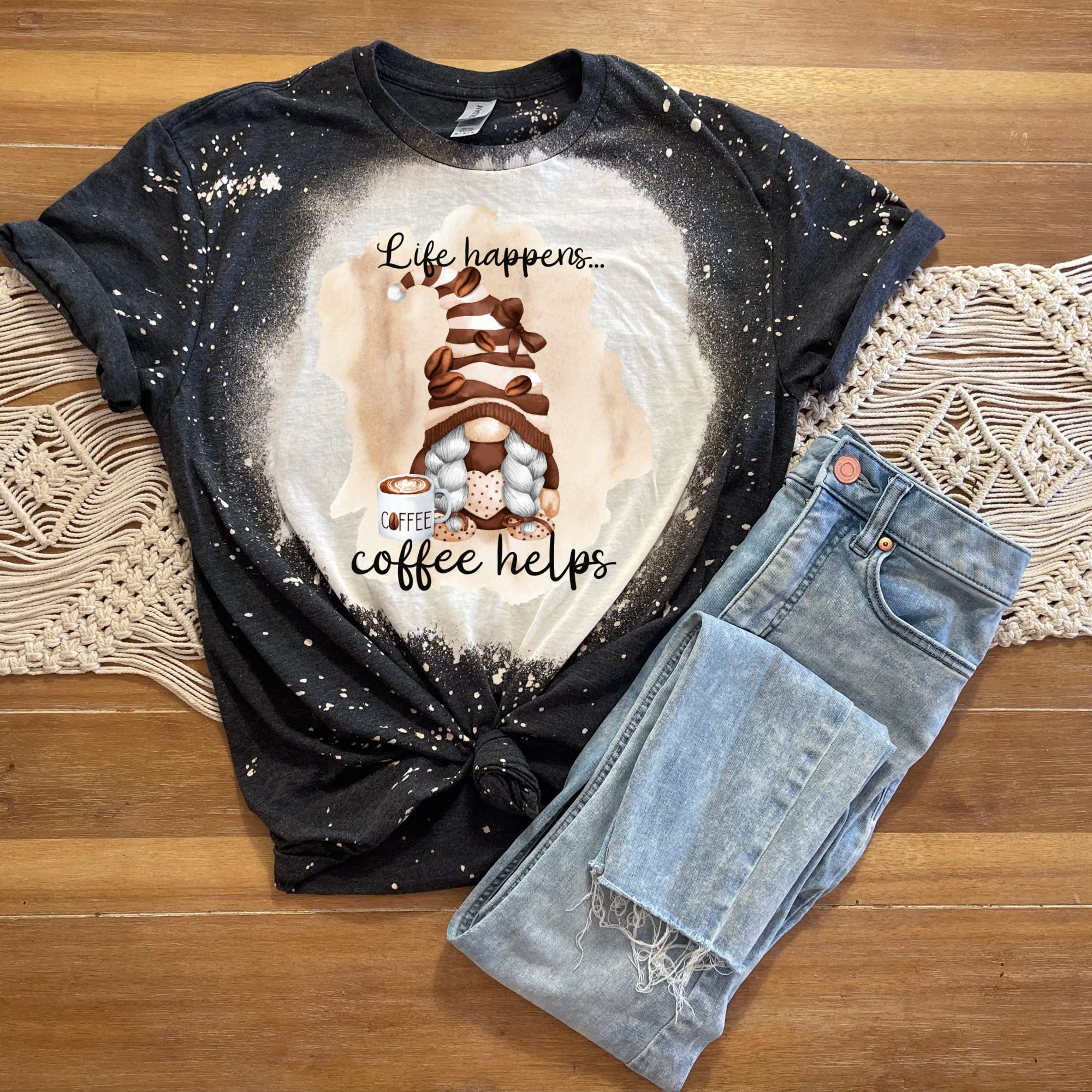 Coffee Gnome Sublimation Transfer - Ready to Press Heat Transfer for T-Shirts & Mugs (10 Pack) - Perfect for Coffee Lovers & Funny Gift Ideas