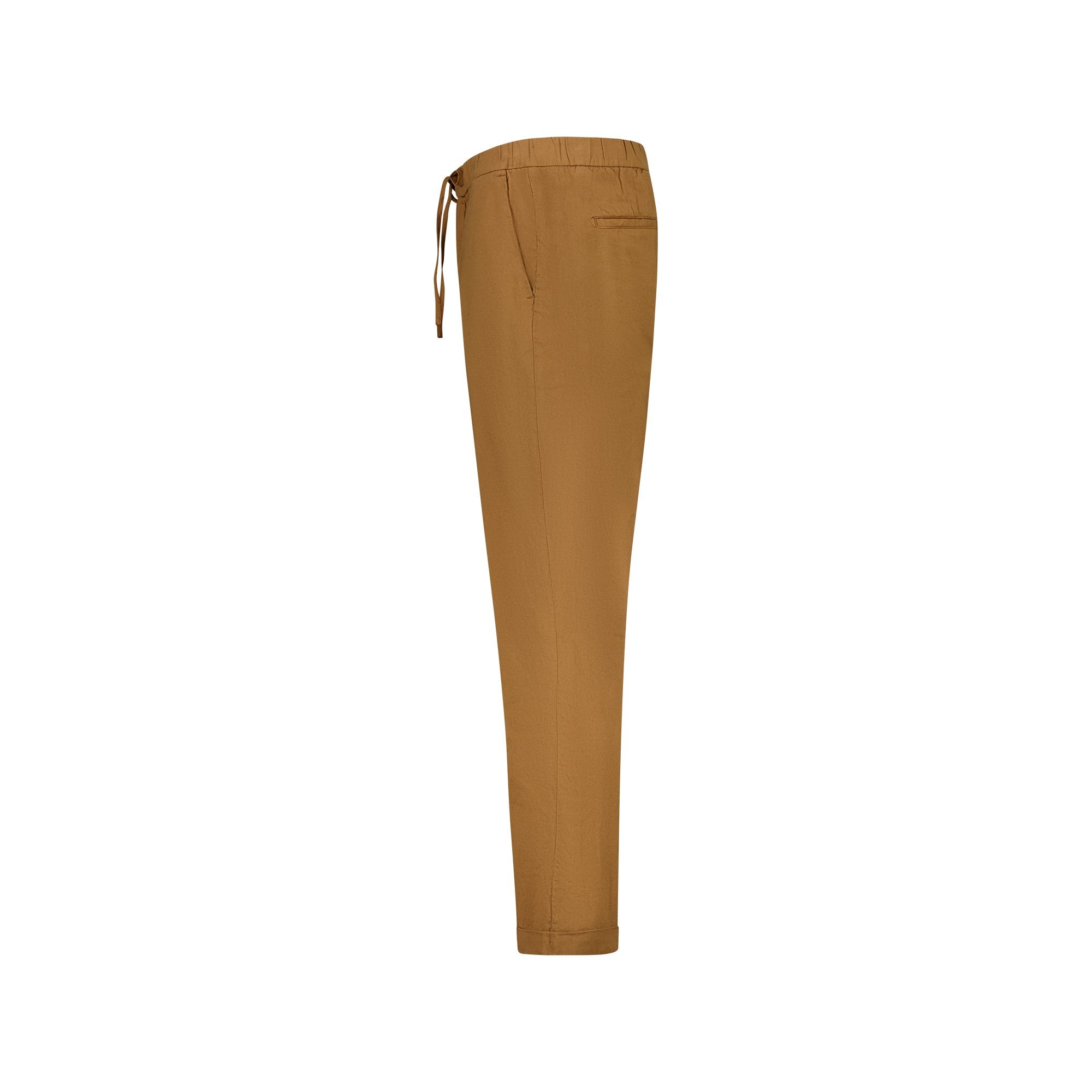 Ferrante Linen Cotton Blend Women's Pants in Biscuit Color - Comfortable Casual Trousers for Work, Travel & Everyday Wear