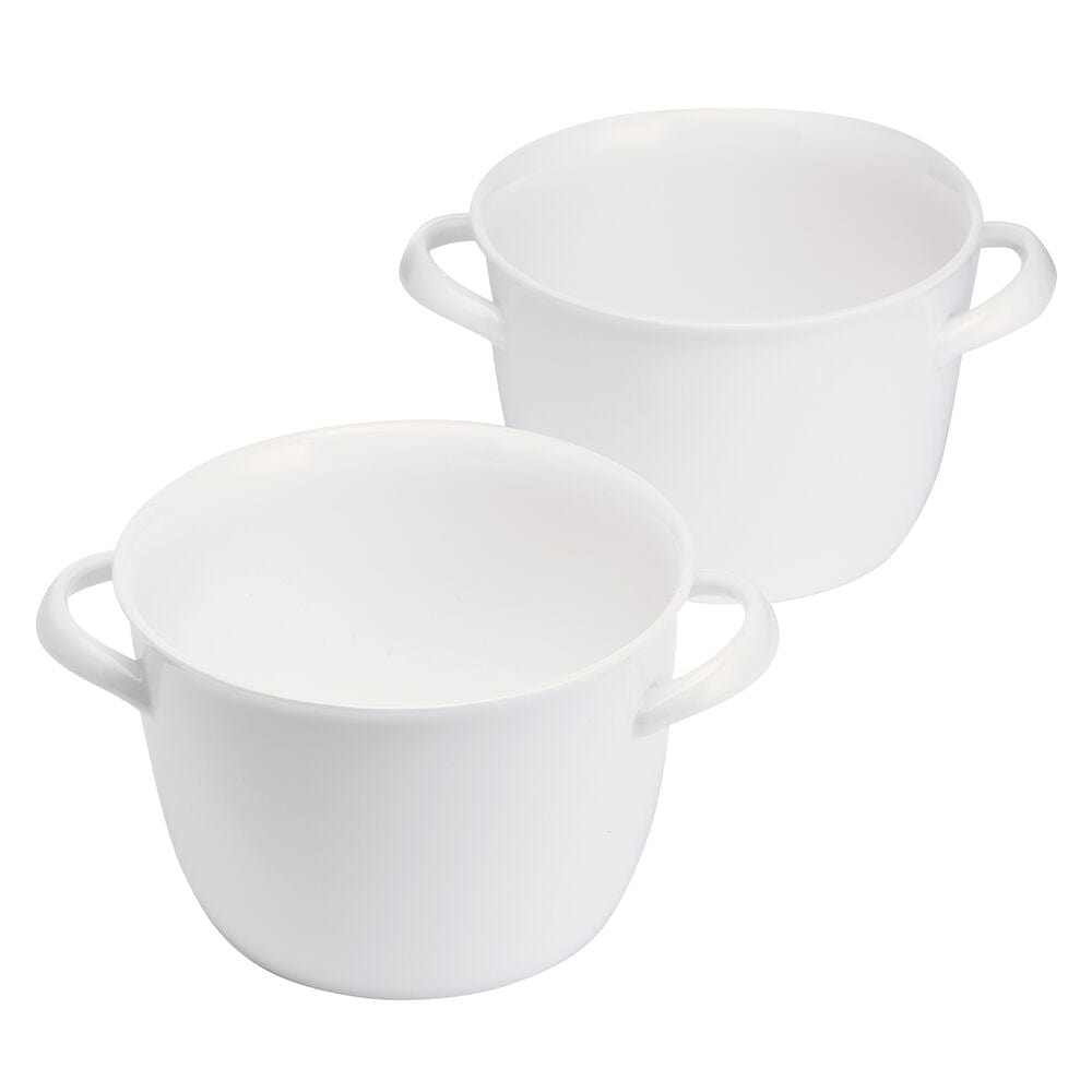 Lucerne Set of 2 Double Handled Bowls - Premium Ceramic Serving Bowls for Soup, Salad, Pasta - Perfect for Dining, Entertaining & Kitchen Decor