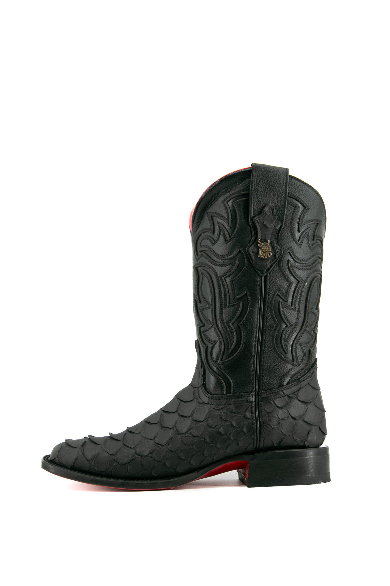 Shelby Python Red Bottom Square Toe Cowboy Boots for Men - Western Style Leather Boots with Exotic Snake Skin Design - Perfect for Rodeo, Country Music Festivals & Western Fashion