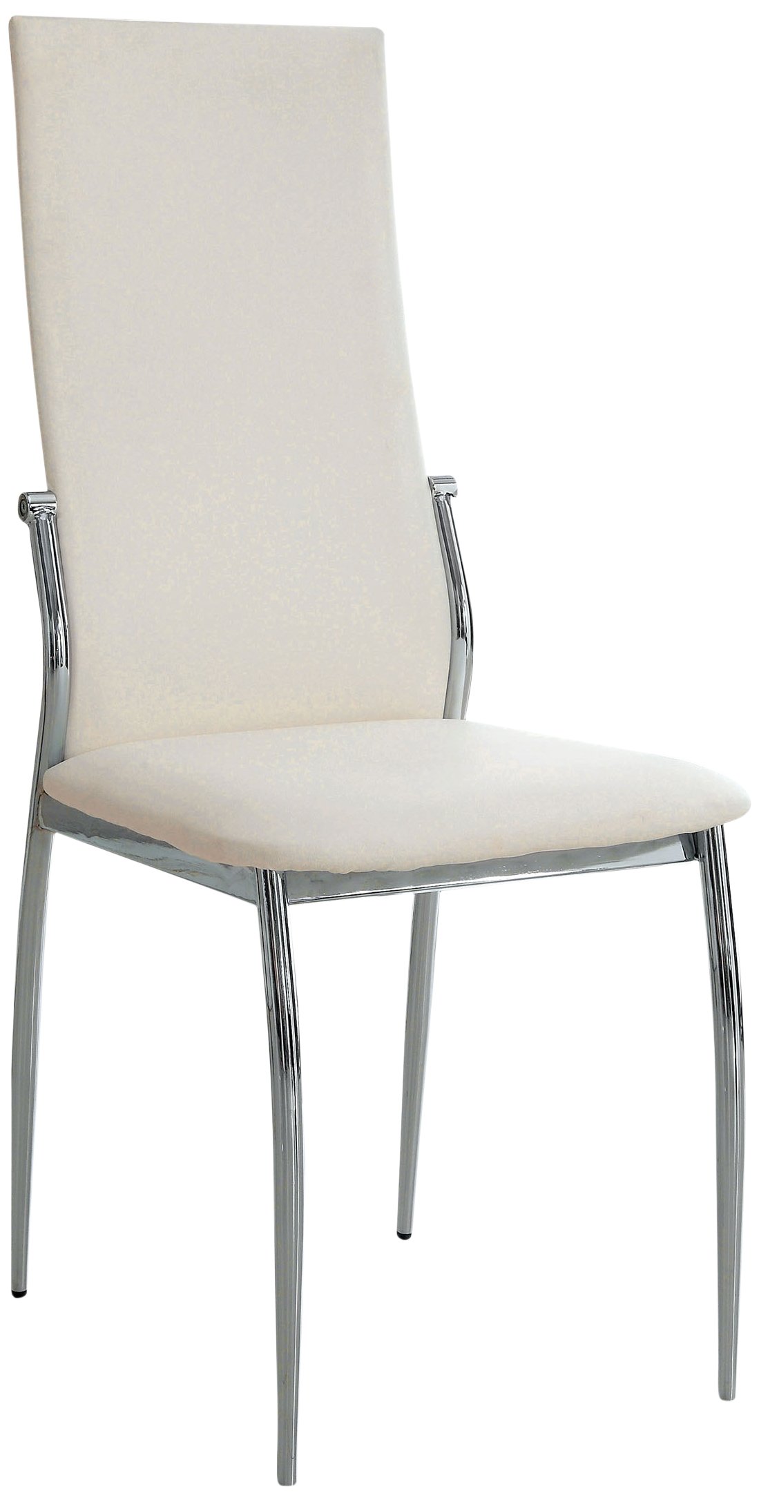 Nolan Modern Leatherette Dining Chairs, Set of 2 - White PU Leather Upholstered Kitchen Chairs for Dining Room, Restaurant & Home Decor