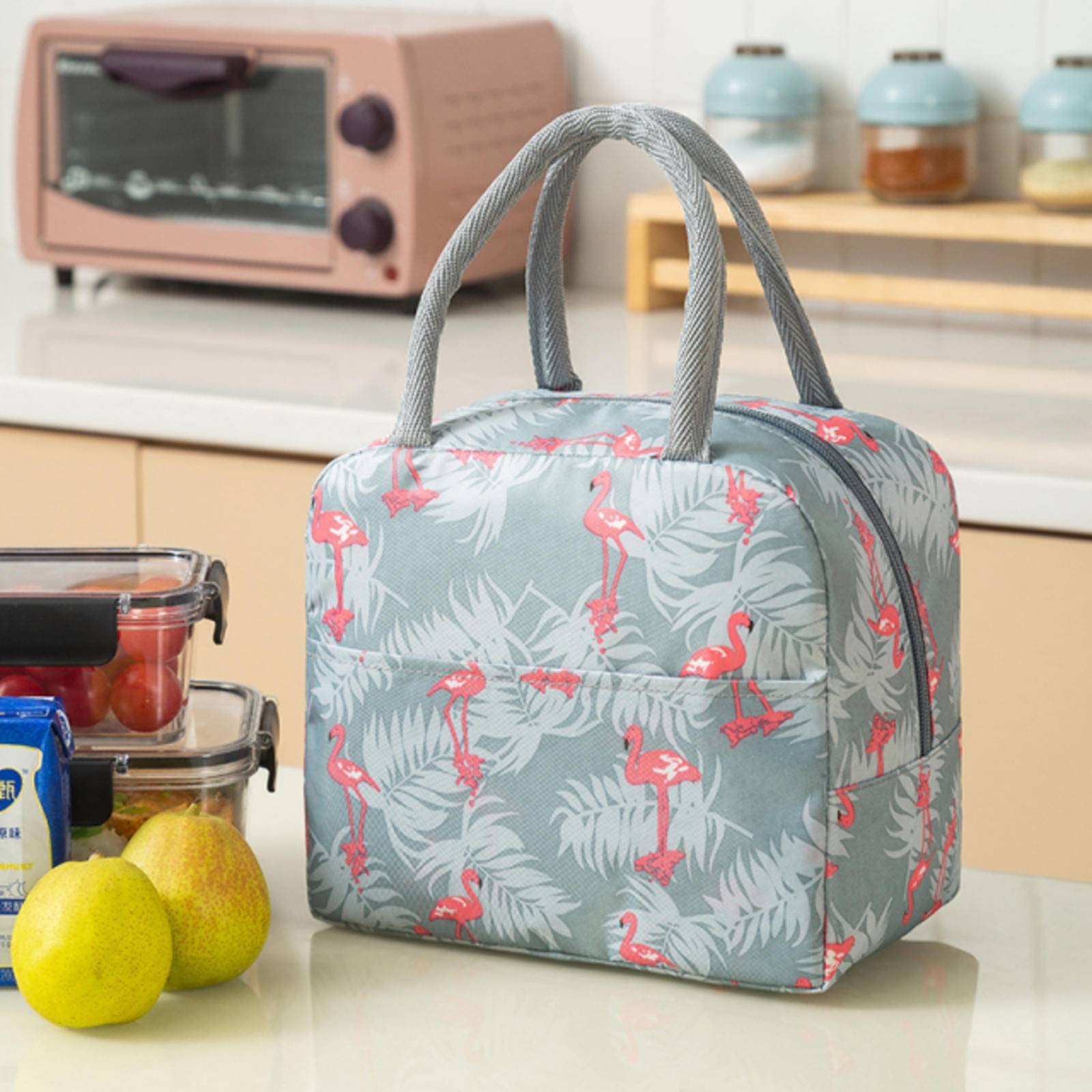 KBREE Insulated Lunch Bag for Kids & Adults - Thermal Insulated Canvas Tote Pouch for School, Work, Picnic & Travel - Bento Box Carrier & Food Storage Container