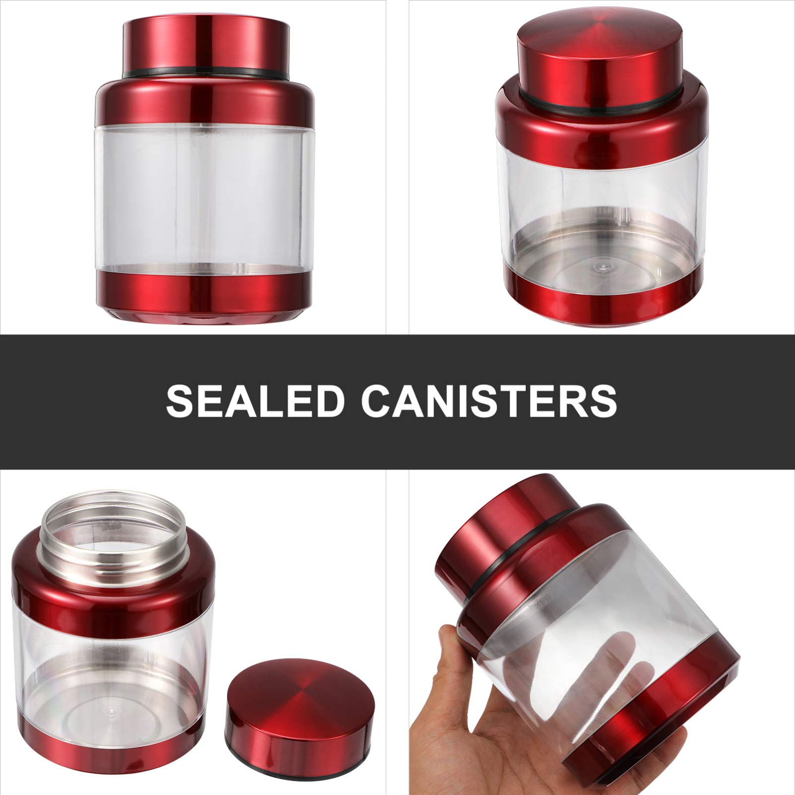 Airtight Food Storage Containers - Transparent Sealed Jars for Coffee Beans, Honey & Dry Foods | Kitchen Pantry Organization & Meal Prep