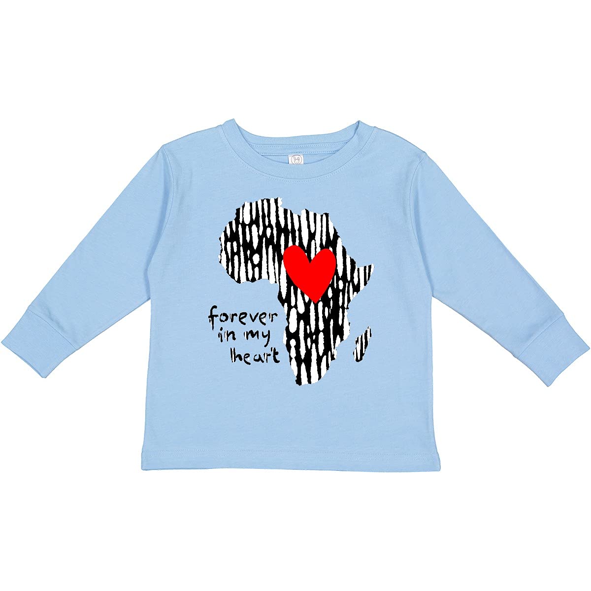 Inktastic Black History Month Forever in My Heart Toddler Long Sleeve T-Shirt - Comfortable Cotton Tee for Kids, Celebrating African American Heritage - Perfect for School, Family Events & Cultural Celebrations