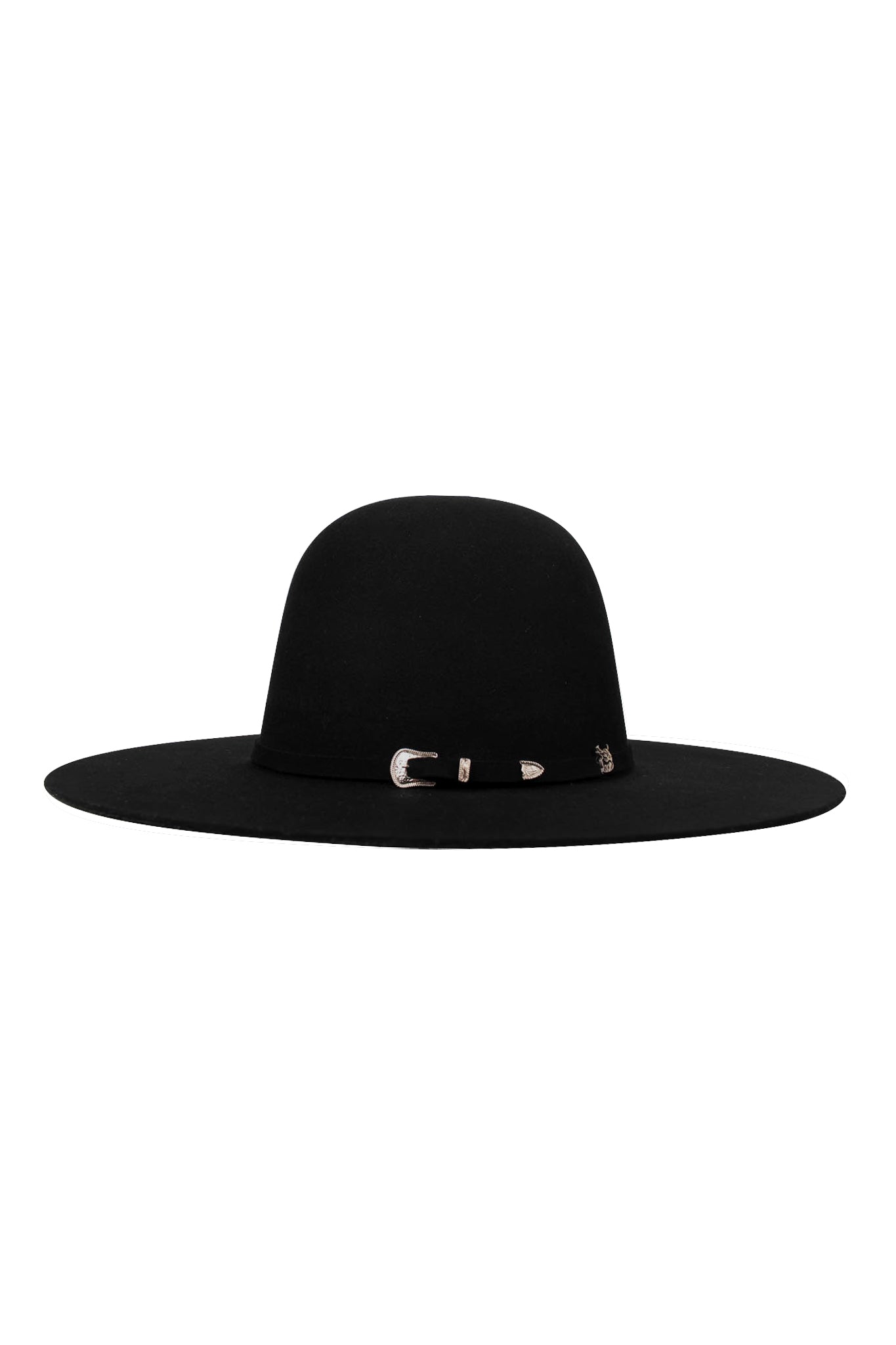 Rock'em 4X Black Open Crown Felt Cowboy Hat for Men - Western Rodeo Rancher Outfit Accessories - Perfect for Country Music Festivals & Outdoor Adventures