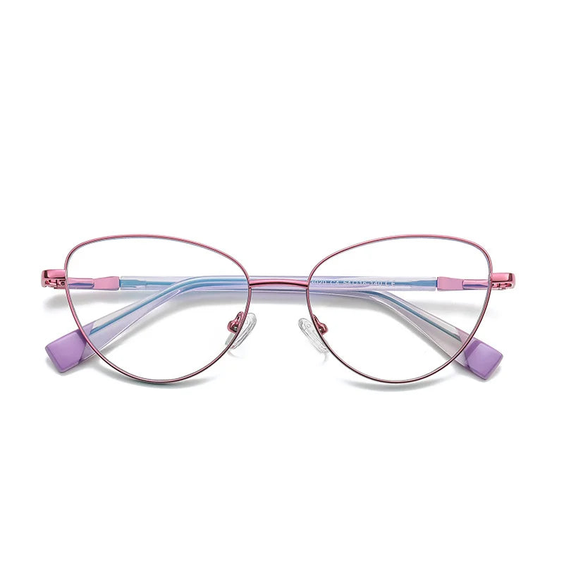 Brightzone Women's Full Rim Oval Cat Eye Eyeglasses 743020 - Lightweight Alloy Frame for Reading, Work & Fashion - Trendy Retro Style for Everyday Wear