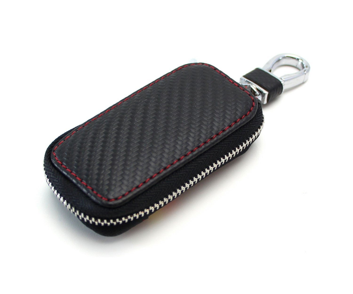BMW Key Holder Cover - Carbon Fiber Pattern with Colored Stripes, Durable Leather Key Case for BMW Enthusiasts | Perfect for Car Keys, Home & Office Use