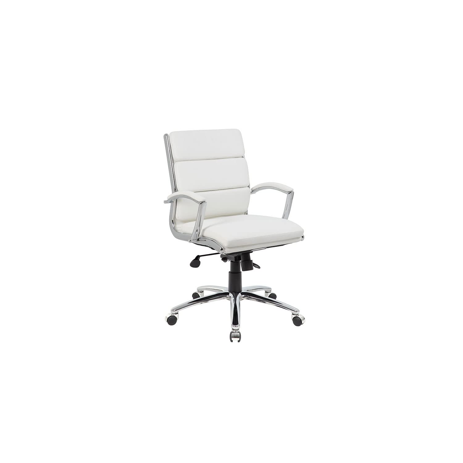 BOSXK Executive Mid Back Office Chair - White Ergonomic Desk Chair for Home & Office Workspace, Comfortable Computer Chair for Long Hours Sitting