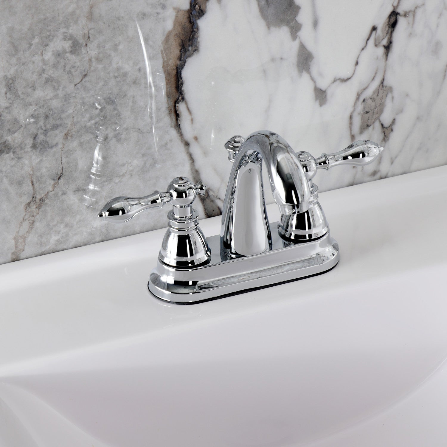FSY5611ACL Classic American 4-Inch Centerset Bathroom Faucet - Double Handle Deck Mount with Pop-Up Drain - Polished Chrome Finish - Perfect for Small Bathrooms & Powder Rooms