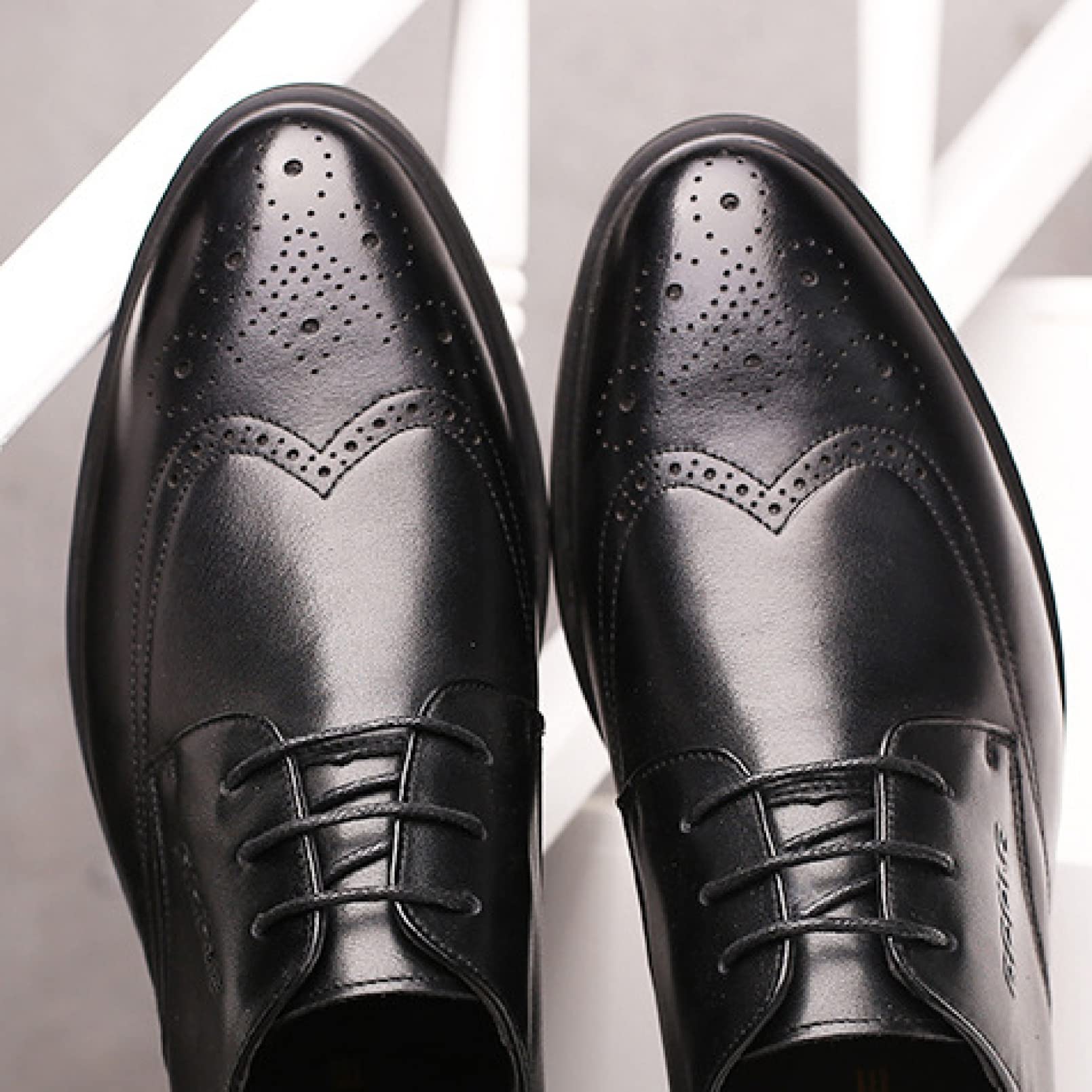 Men's Genuine Leather Brogue Dress Shoes - Breathable Oxfords for Office, Party & Business - Comfortable Formal Shoes for Men - Perfect for Weddings, Interviews & Professional Events