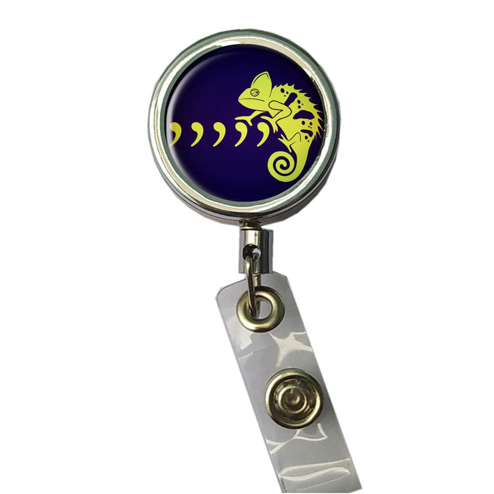 BlackKey Chameleon Retractable ID Card Badge Holder Reel with Adjustable Lanyard & Belt Clip - Perfect for Office, Security, Events & Conventions (Model 2239)