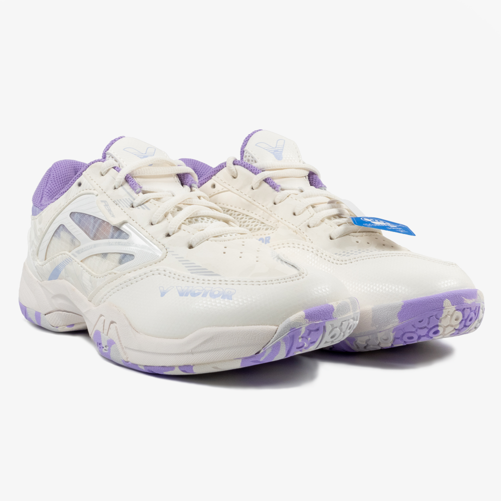 Victor A362F LJ Running Shoes - Lunar White & Lavender - Lightweight Cushioned Athletic Shoes for Men & Women - Perfect for Jogging, Gym Workouts & Daily Wear