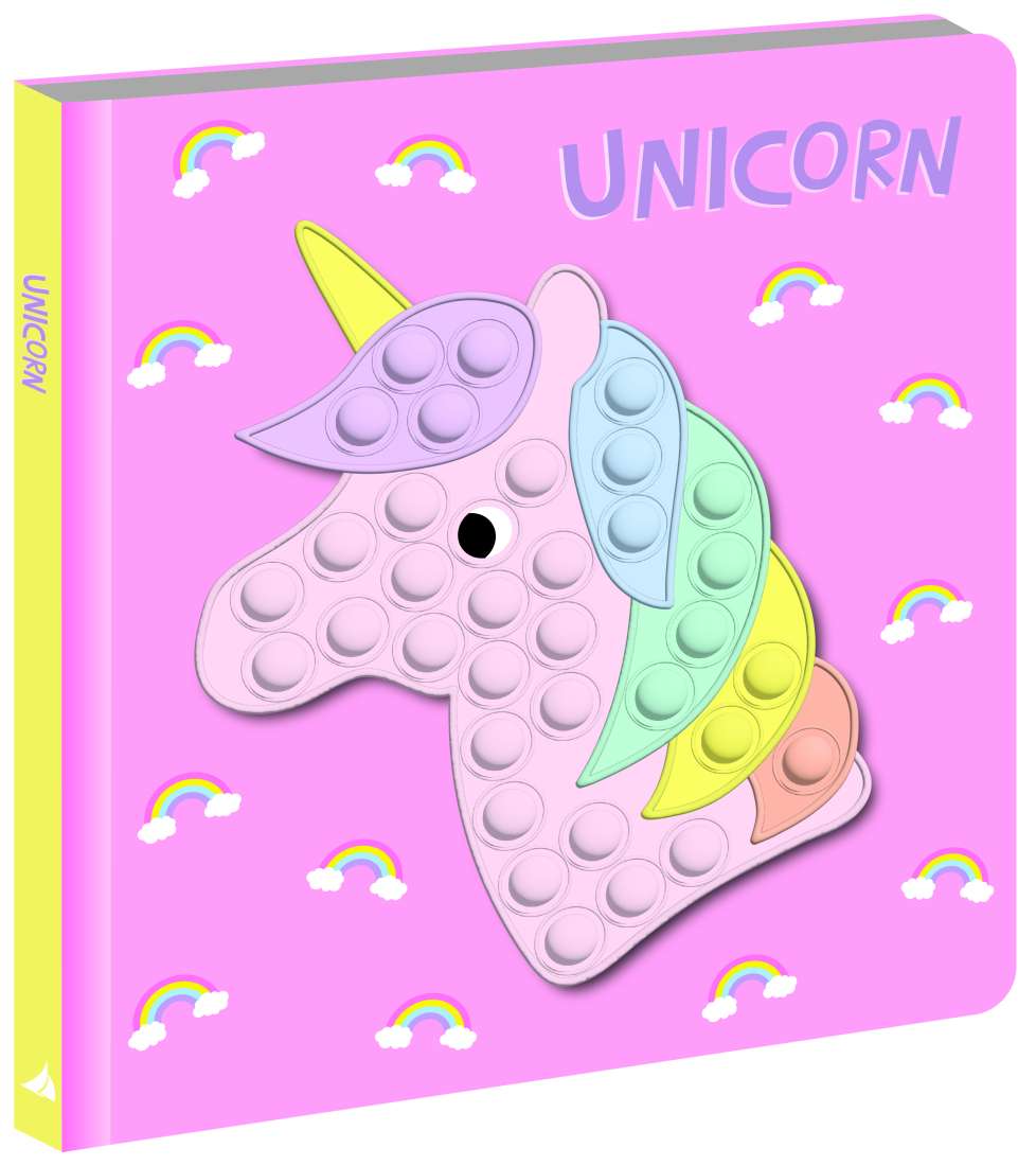 Bubble Pop Unicorn Hardcover Book for Kids - Sensory Fidget Toy & Stress Relief Gift for Children, Perfect for Birthday Parties, Classroom Rewards & Travel Entertainment