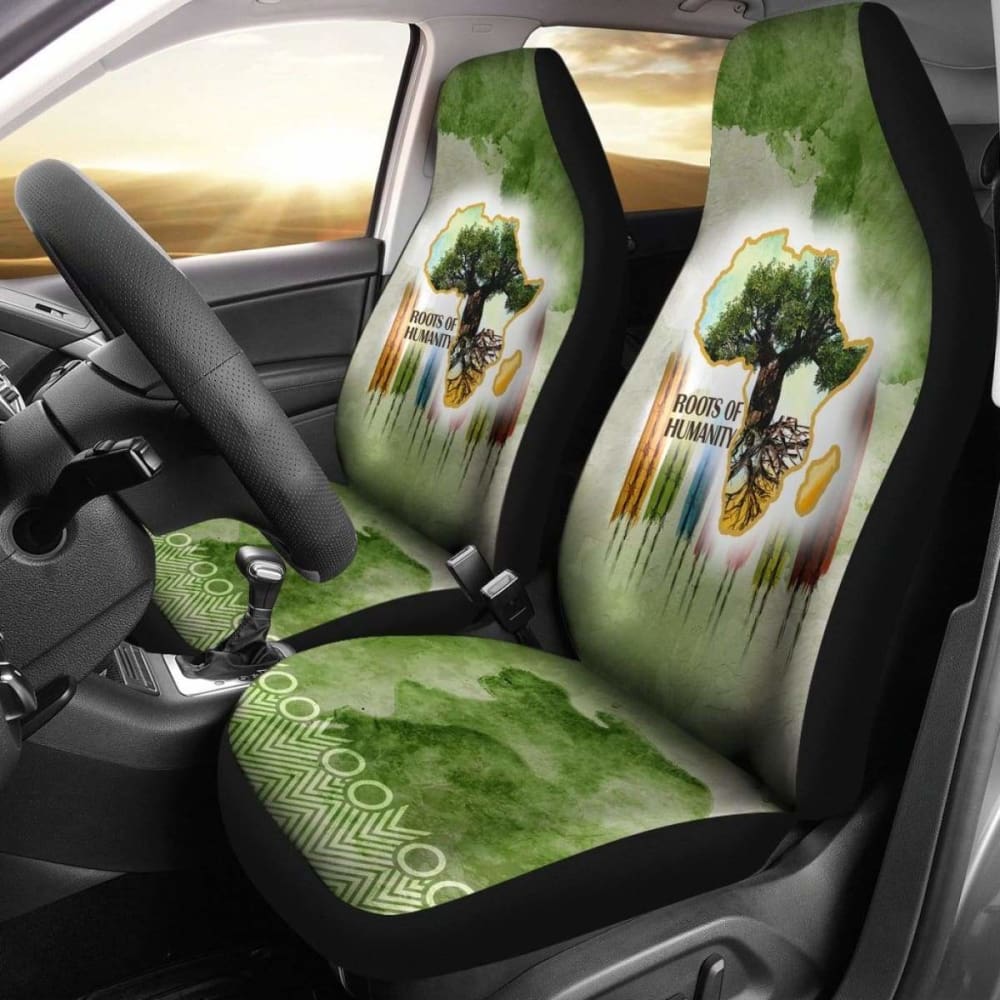 Premium African Print Car Seat Covers - Roots of Humanity Design (Model 105905) | Durable & Stylish Protection for SUVs, Sedans & Trucks | Perfect for Road Trips, Daily Commutes & Cultural Car Decor