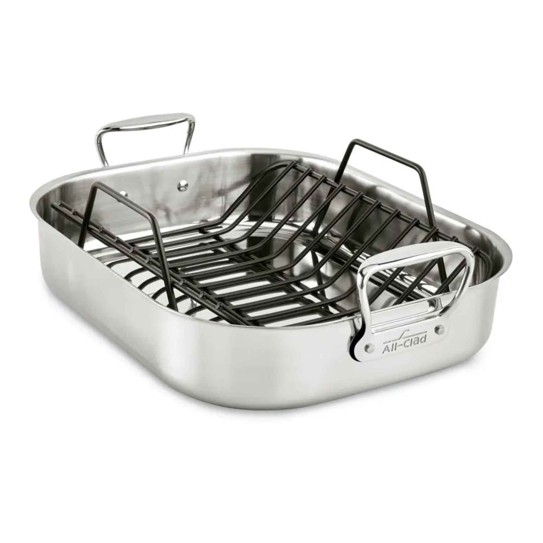 Premium ALL CLAD Stainless Steel Roasting Pan with Nonstick Rack - 13 x 16 x 3 Inches - Perfect for Thanksgiving Turkey, Holiday Roasts & Family Dinners