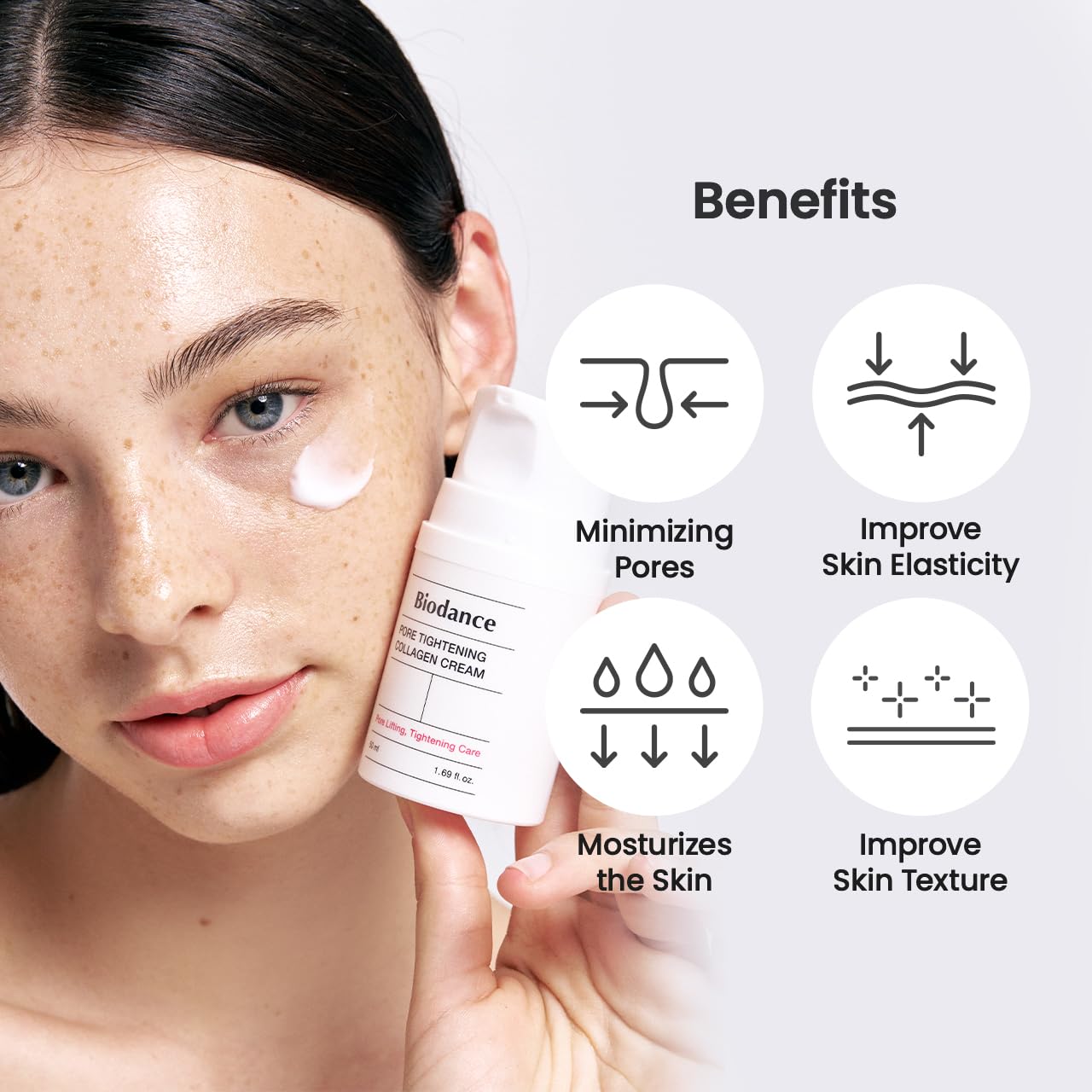 BIODANCE Collagen Cream - Anti-Aging Firming Facial Moisturizer with Hyaluronic Acid & Mineral Water for Wrinkles & Hydration | 1.69 fl.oz (50ml) | Day & Night Cream for Dry, Sensitive & Mature Skin