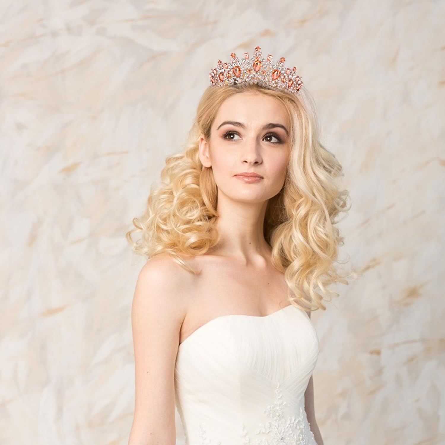 Elegant Rose Gold Birthday Tiara & Sash Set for Women - Queen Crown Headpiece with Rhinestones - Perfect for Birthday Parties, Bachelorette, Bridal Showers & Special Celebrations