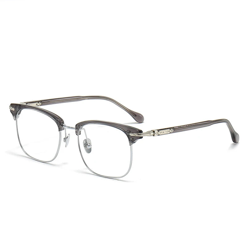 Stylish Unisex Black Titanium Acetate Square Full Rim Eyeglasses M2049 - Perfect for Work, Reading & Fashion Accessories