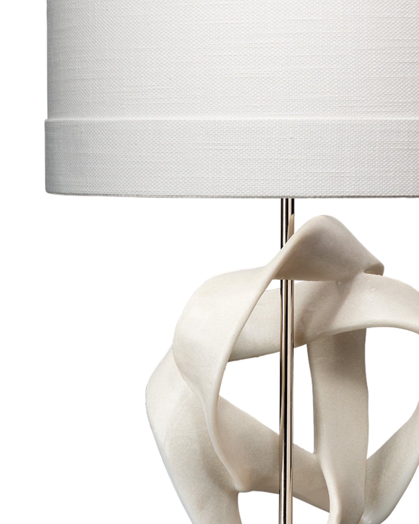 Modern White Intertwined Table Lamp - Elegant Home & Office Lighting for Bedroom, Living Room, and Study Desk