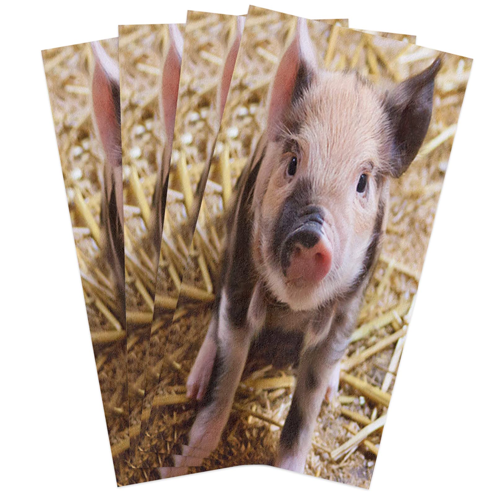 Premium 4-Pack 3D Little Pig Microfiber Kitchen Towels - Super Absorbent, Soft & Lightweight Dish Cloths (18x28 Inch) for Cooking, Cleaning, Drying Dishes - Perfect for Kitchen & Bathroom Use