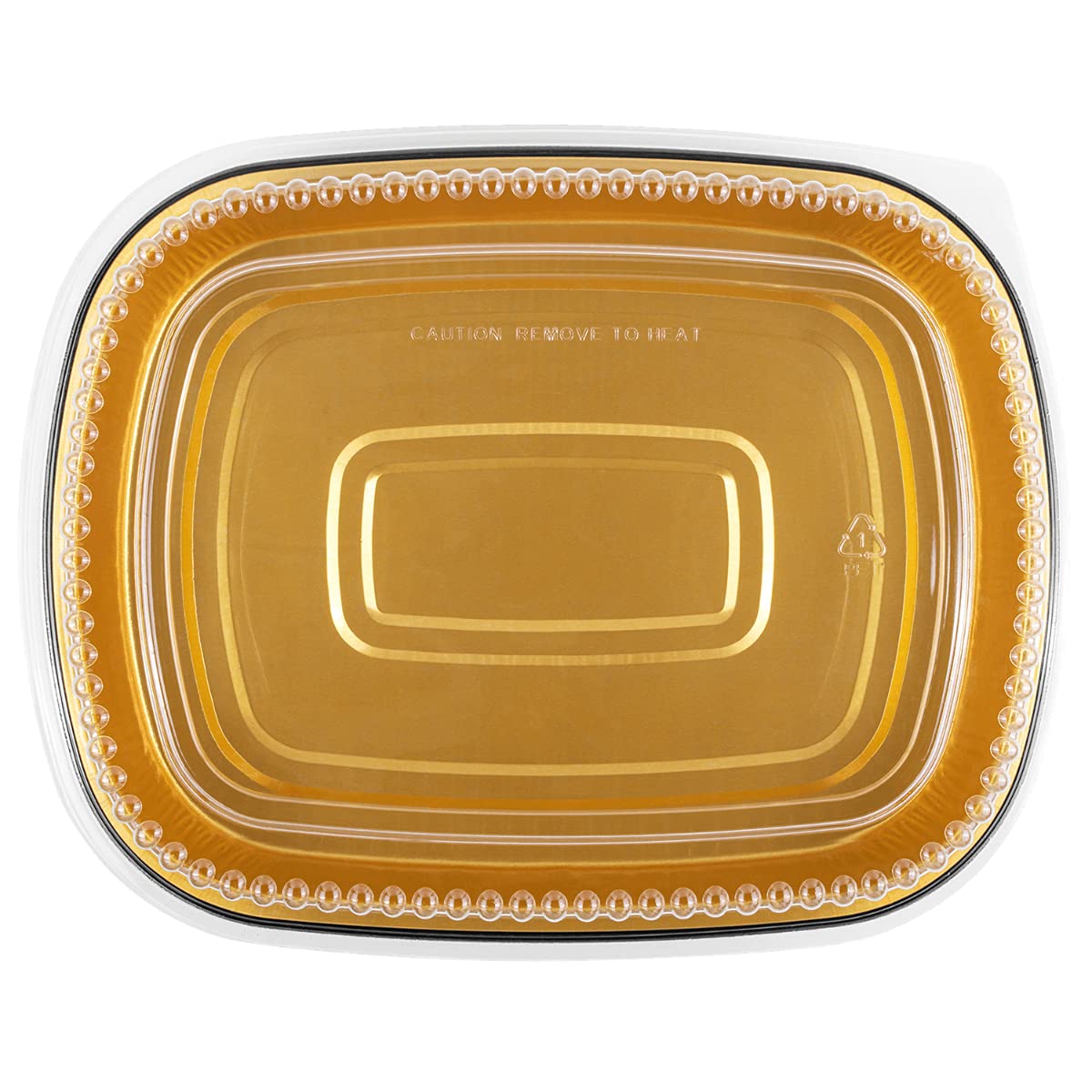 72 oz Black & Gold Aluminum Pans with Clear Lids - Oven & Grill Safe (50 Count) - Perfect for Baking, Roasting & Meal Prep - AF-TOP72-COMBO