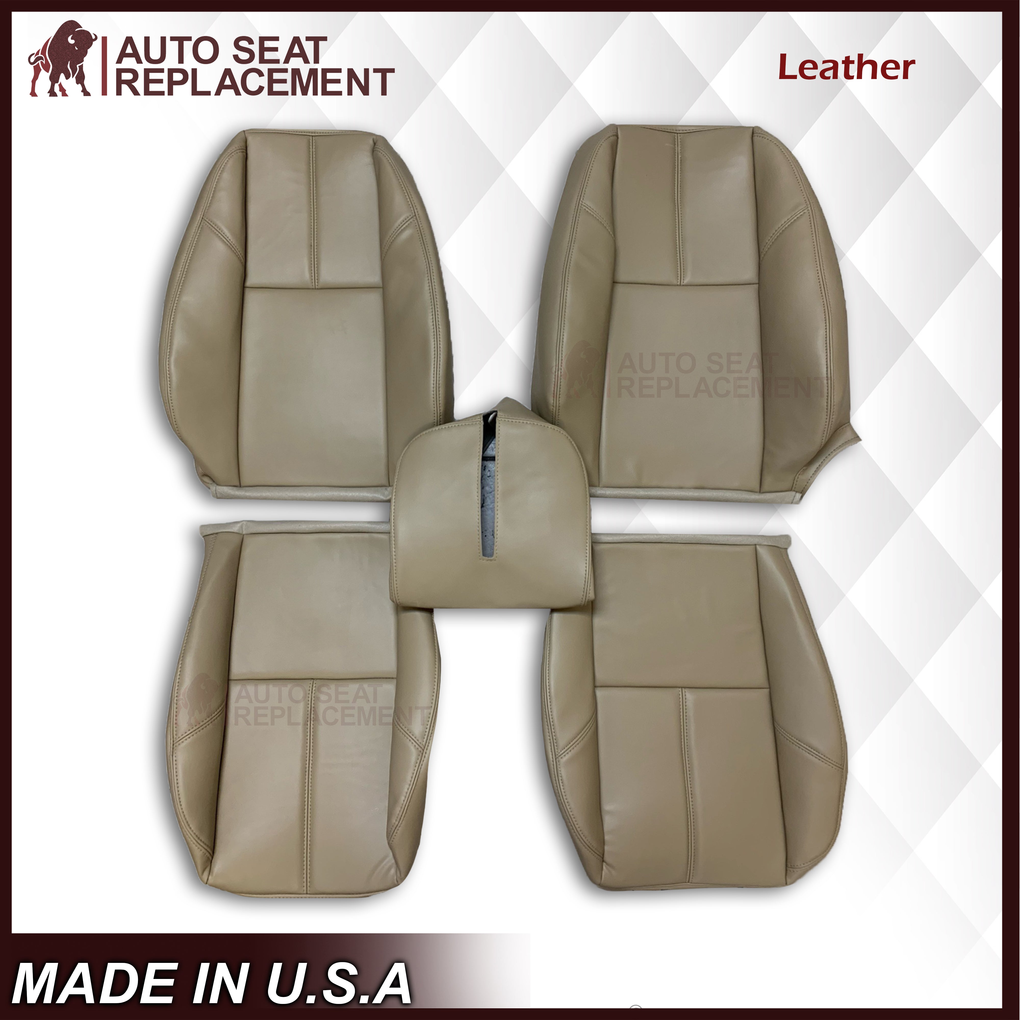 2007-2014 Chevy Silverado Seat Covers - Front, Second & Third Row Tan Custom Fit for Enhanced Comfort & Protection | Perfect for Road Trips, Off-Roading & Daily Commutes