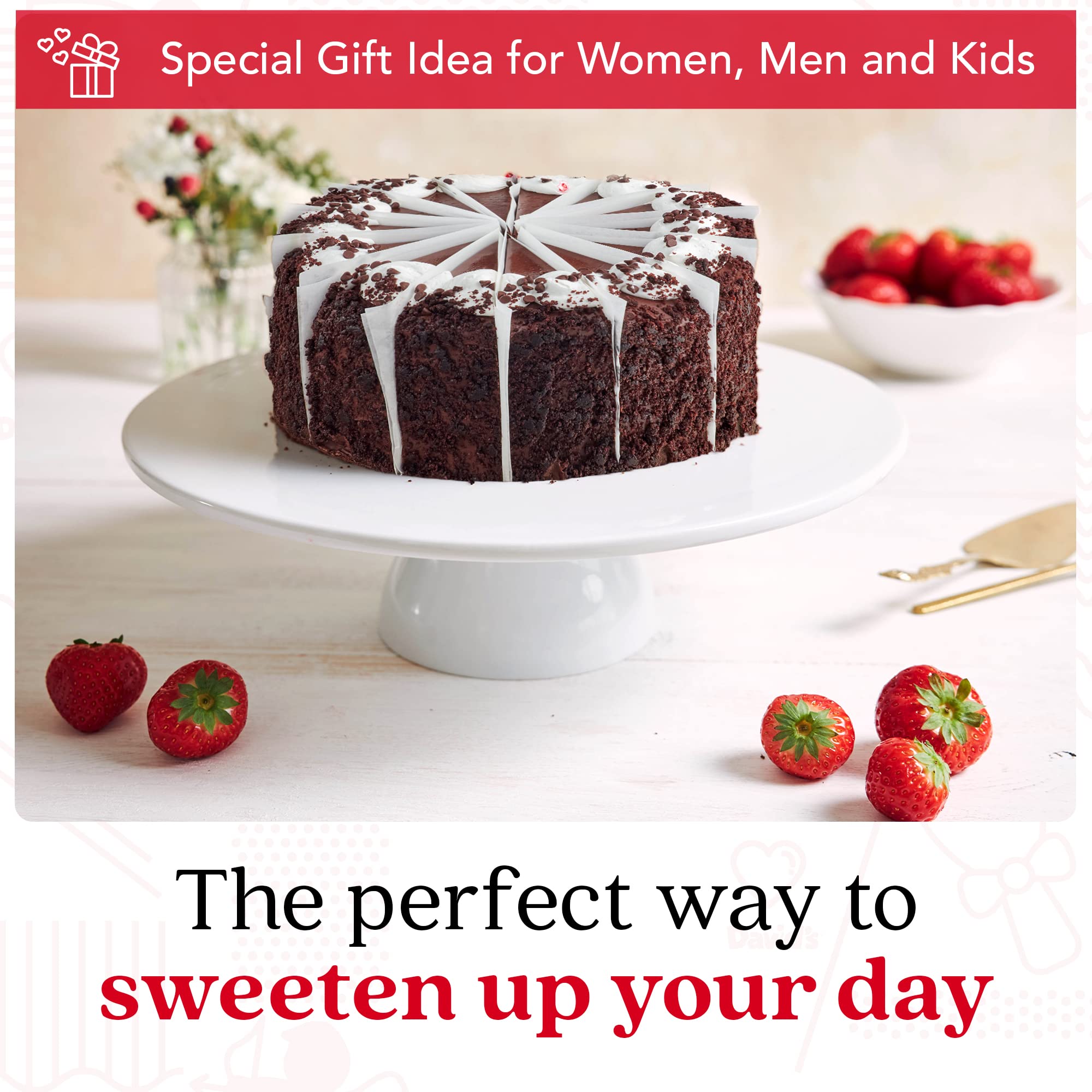 David's Cookies Marshmallow Chocolate Layer Cake - 10 Inch Fresh Bakery Dessert for Birthday Parties, Anniversary Celebrations & Special Events - Moist Pre-Sliced Cake for Easy Sharing - Perfect Gift for Chocolate Lovers - Same Day Delivery Available